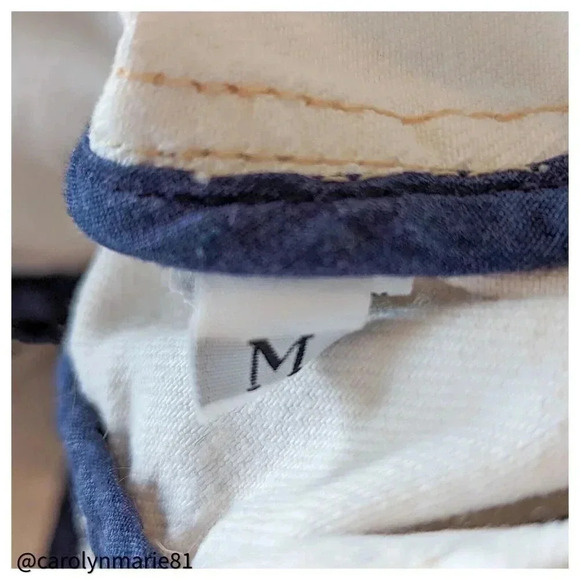 PENCEY OffWhite Denim Stud Embellished Moto Jacket Size M 100% Cotton Asymmetric - Picture 9 of 12